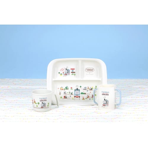 Skater Baby Lunch Plate, Antibacterial Plastic, 470ml, Children's Dishware, Thomas the Tank Engine x Tsumupapa Design, XP7AG-A