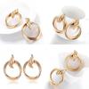 Unique Round Alloy Earrings For Women Modern European Style Perfect Gift Option