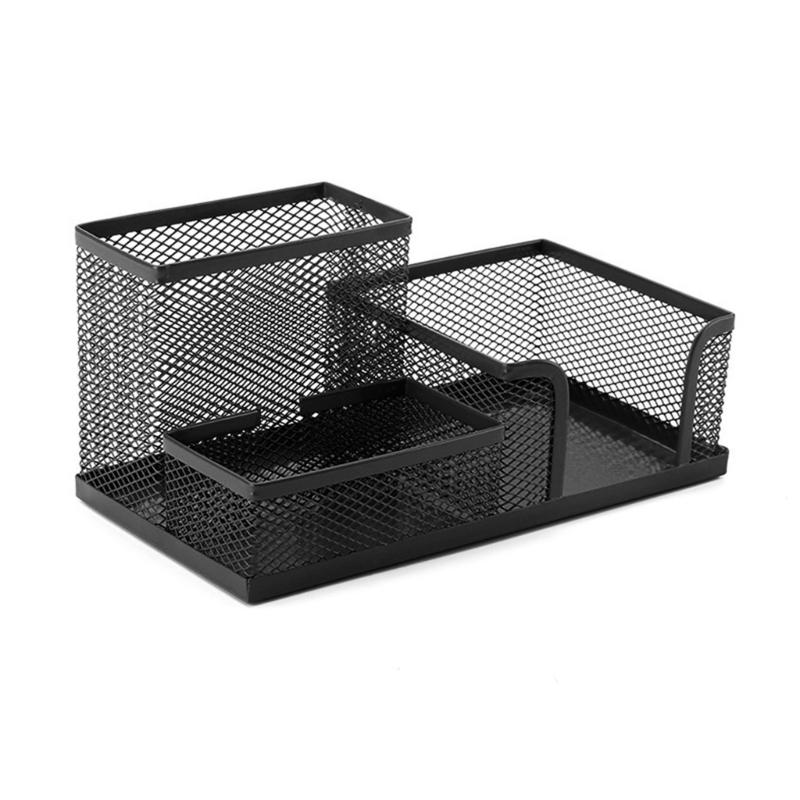 3 Compartments Pen Holders Desk Organizer Large Capacity Pencil Holders Pencil Storage Box Office Supplies For Home