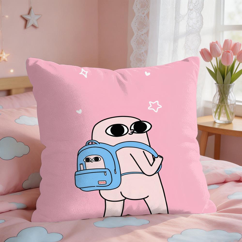 FUNNY Cartoon KKETNIPZ Cushion Cover Square Short Plush Pillow Case Living Room Sofa Home Decor Funda X