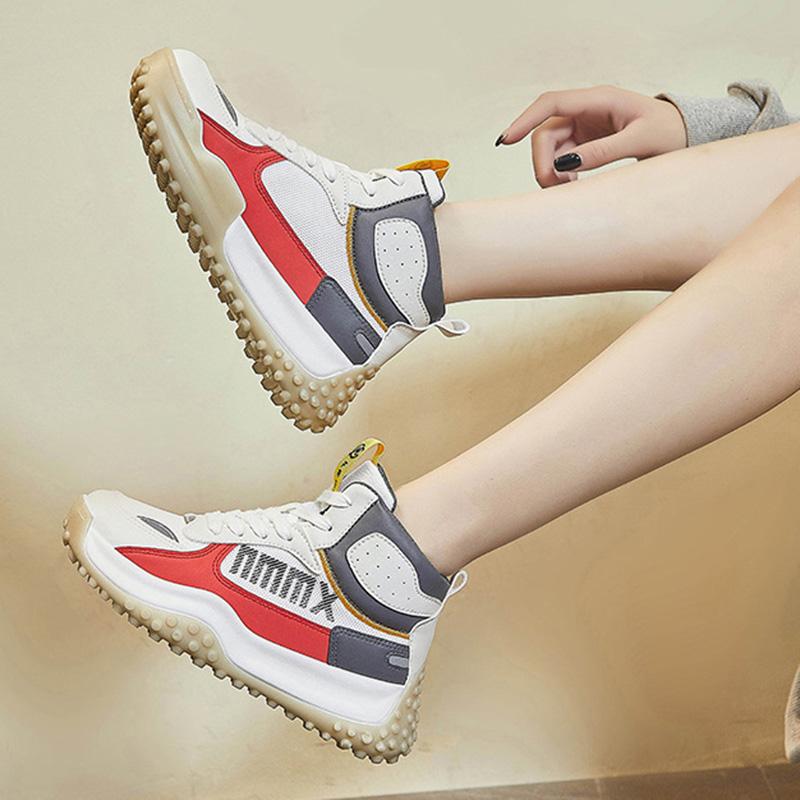 Trendy Fashion High-top Sneakers Women Casual Sneakers Breathable Comfortable Training Shoes Running Shoes