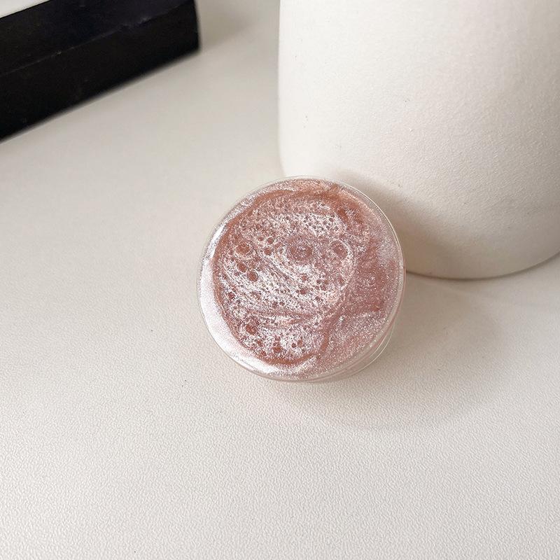 

Solid Color Glitter Powder Round Mobile Phone Airbag Bracket Wind-Pasted Desktop Lazy Watching Drama Support Frame