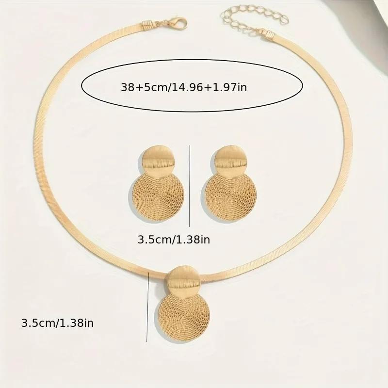 2-Piece Elegant Necklace & Stud Earrings Set for Women, New Arrival Luxury Jewelry, Stylish High-End Accessory & Perfect Gift