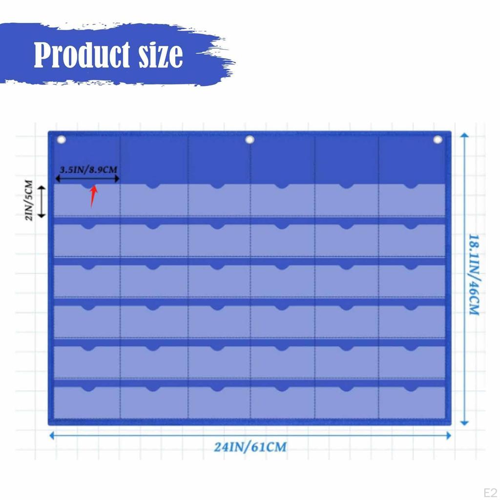 Hängende Taschentabelle 36 Kartenfächer Oxford-Gewebe Taschenrechnerhalter Aufbewahrungsorganizer für Klassenzimmer