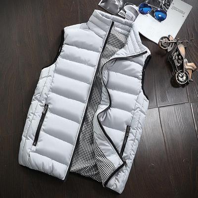 Men's Puffer Vest Autumn Winter Cotton Padded Coat Warm Sleeveless Puffer Jacket