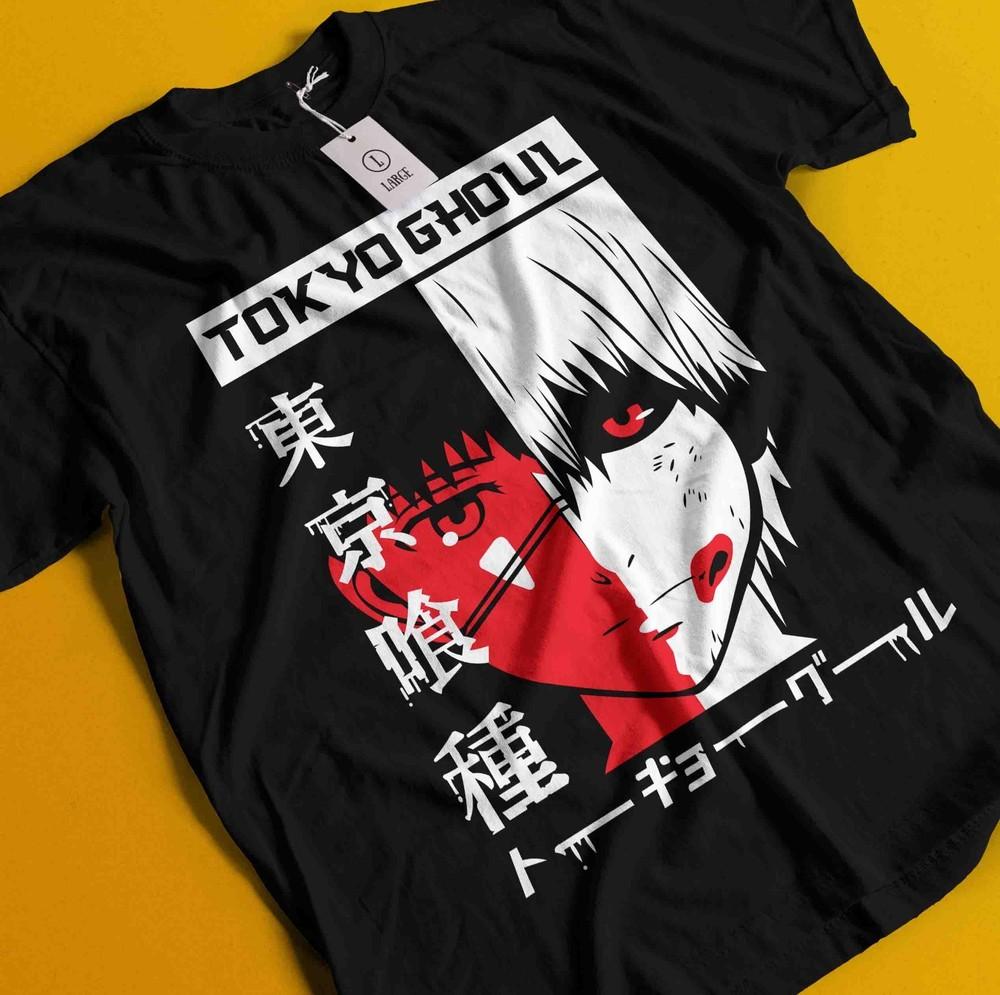 

Футболка Токийский Гуль Футболка Кен Канеки Футболка Дзюдзо Судзуя Аниме Манга Унисекс Хоррор Футболка 4XL