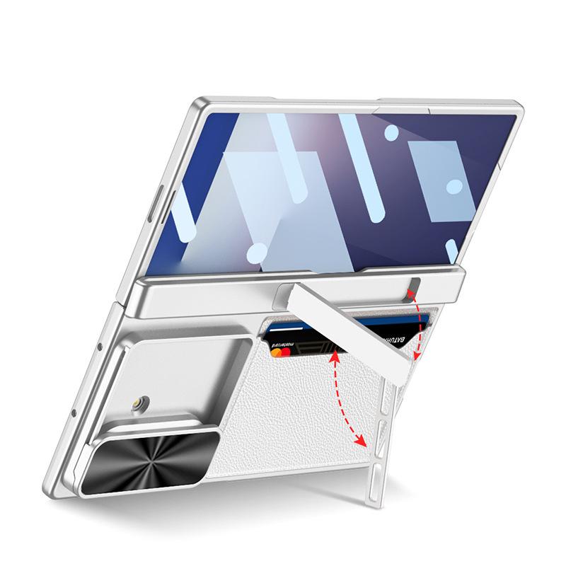 Suitable for Samsung Z Fold7 Mobile Phone Case Folding Screen Business Leather Card Bag Push Window Magnetic Suction Protection Case