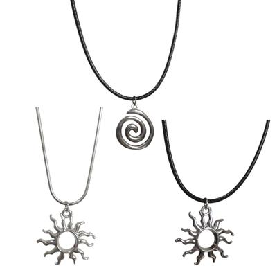Simple Sun Star Swirl Aesthetic Necklace Fashion Simple Clavicle Chain Women Girls Wedding Jewelry Party Birthday Gift