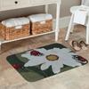 1 Stück Blumen- und Marienkäfermuster Küchenteppich Rutschfeste Fußmatte Pop-Design Badezimmerteppich Badematte Teppich für Zuhause Spüle Wäsche Dekor