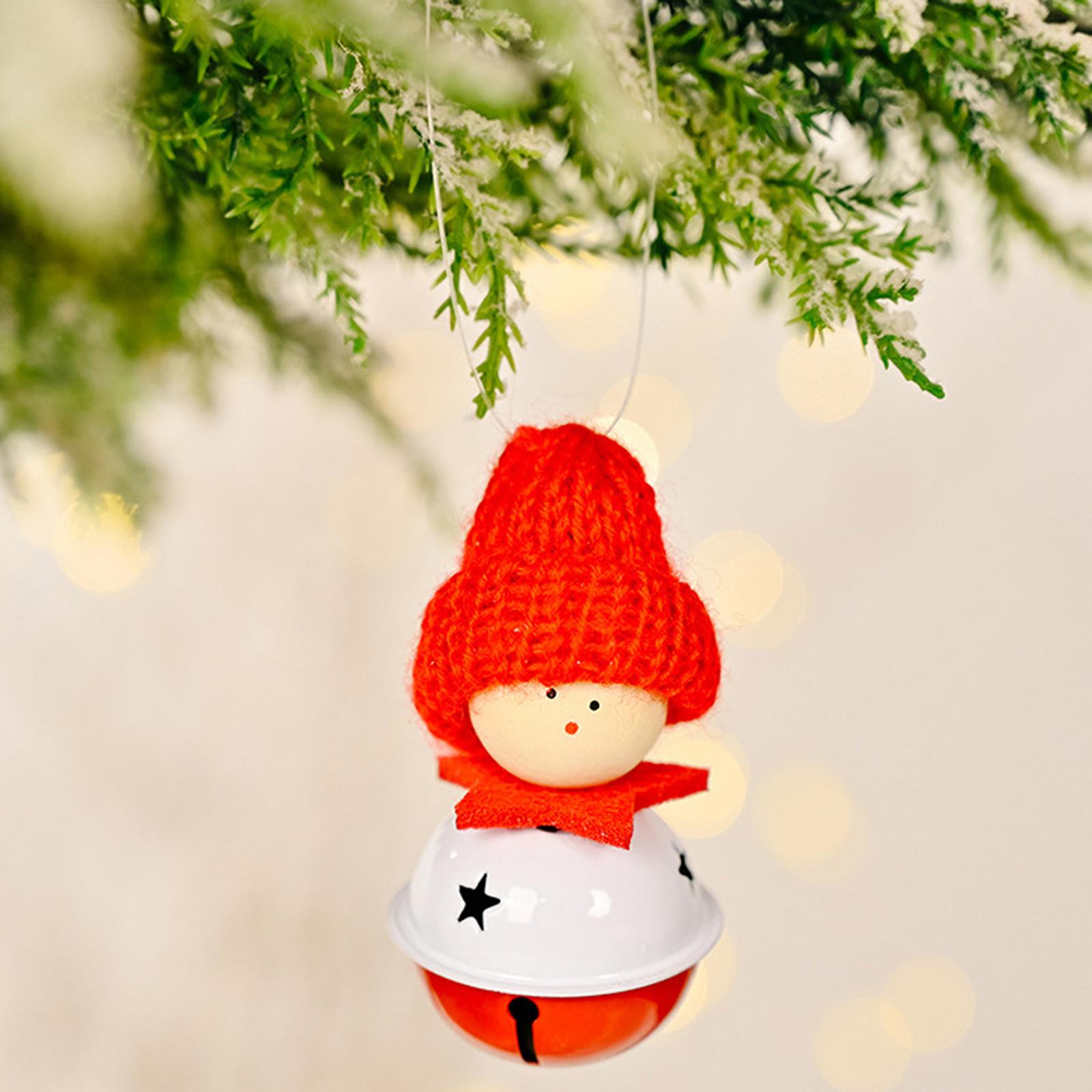 

Рождественская декоративная вязаная шапка с колокольчиком, подвеска для дома, рождественский кулон