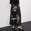 Elegant Floral Print High-Waist A-Line Maxi Skirt