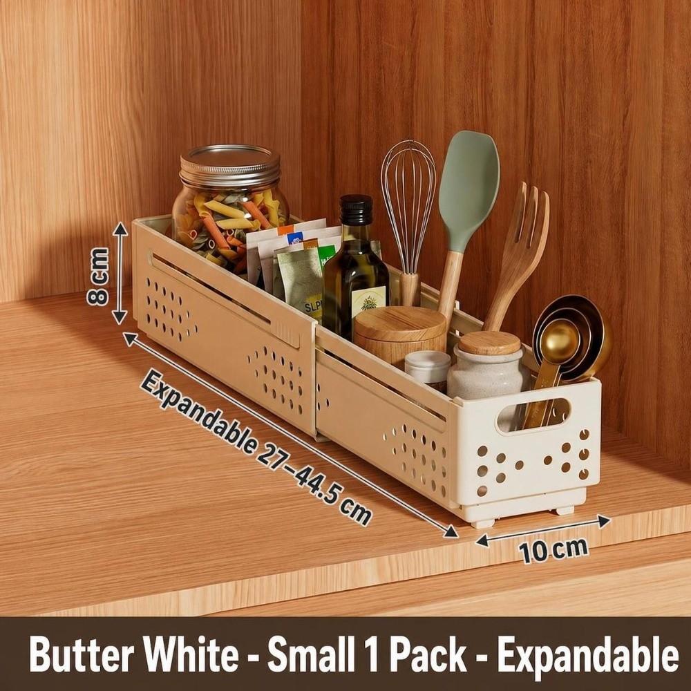 Space Saving Cabinet Storage Box Plastic Expandable Organizer Durable Retractable Storage Box Home