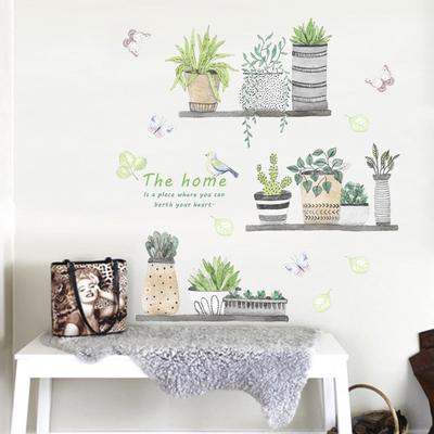 Garden Plant Bonsai Butterfly Wall Stickers Decor Livingroom Pvc Wall Decals Diy Mural Decoration