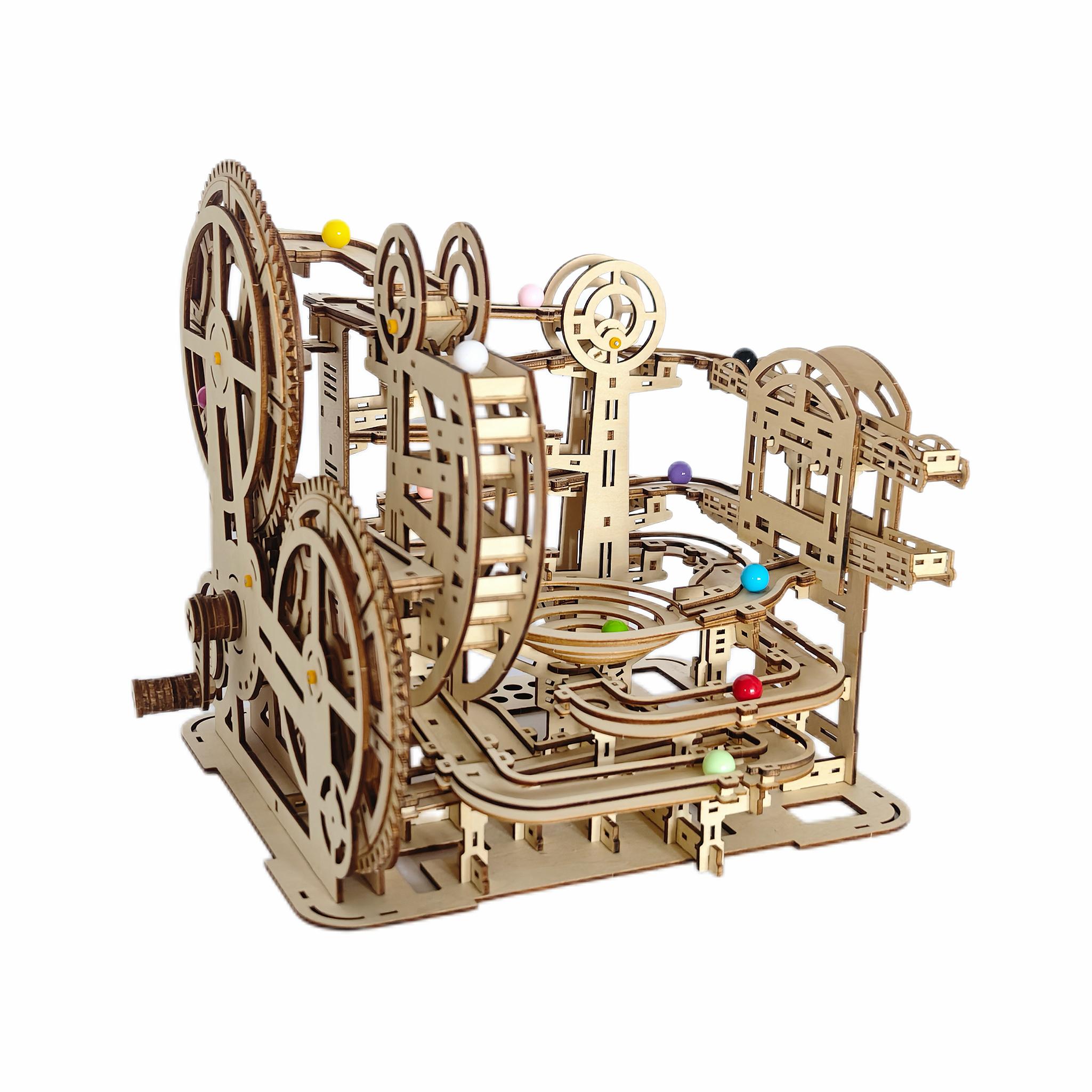 

3D DIY Деревянный Механический Слайд для Шариков, Рождественский Подарок на День Рождения Хэллоуин белый