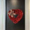 Heart Wreath Versatile Front Door Decoration for Engagement Celebration Wall Style A