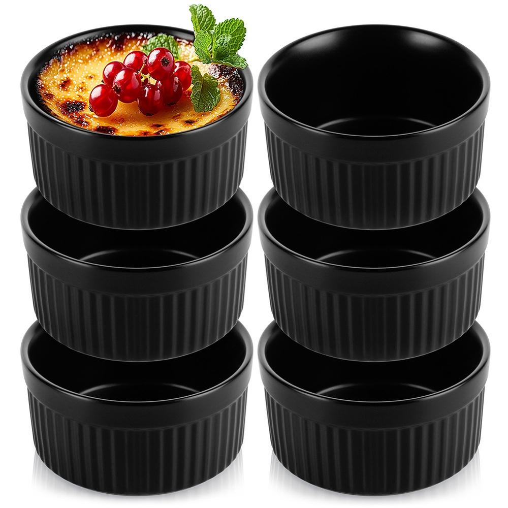 6x Ovenproof Casserole Dish Bowl Ceramic Ramekin 260 ml
