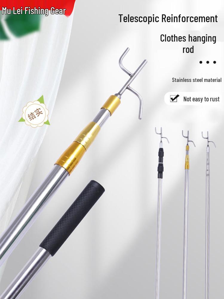 Telescopic Wire Pulling & Clothes Hanging Hook for Outdoor Use
