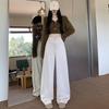 2025 Autumn/Winter Women's High-Waisted Slim Fit Apricot Suit Pants - Flattering Casual Drapey Straight Leg, Versatile Wide-Leg