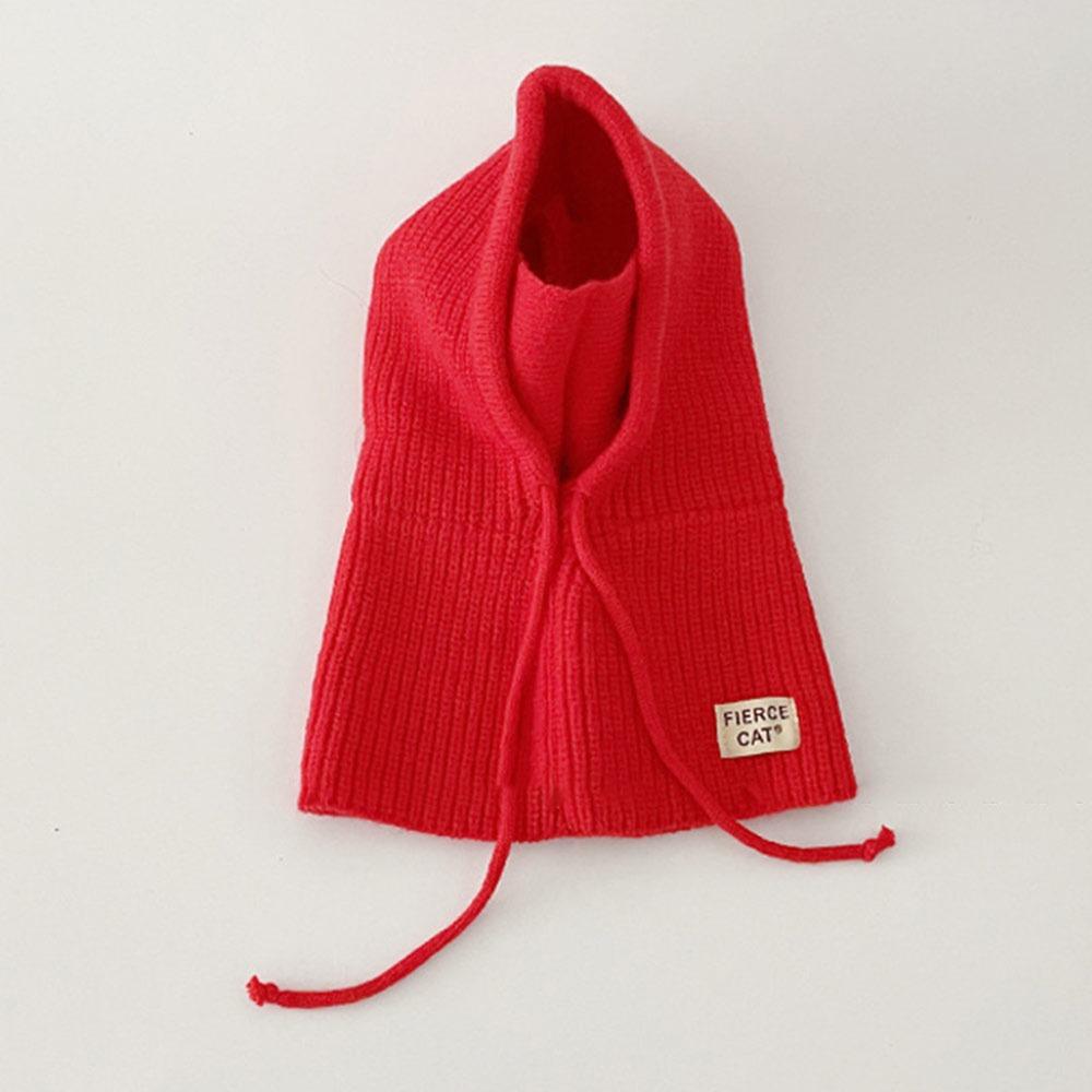 One-piece Baby Balaclava Hat Ears Neck Knitted Cap Fashion Scarf Mask Hats  Children
