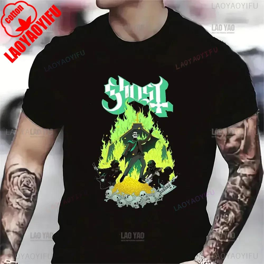 Authentic GHOST Band Papa Wrath Tops Tee Cotton T Shirt Unisex NEW Harajuku Funny Fashion Top Vintage Classic Streetwear T-Shirt