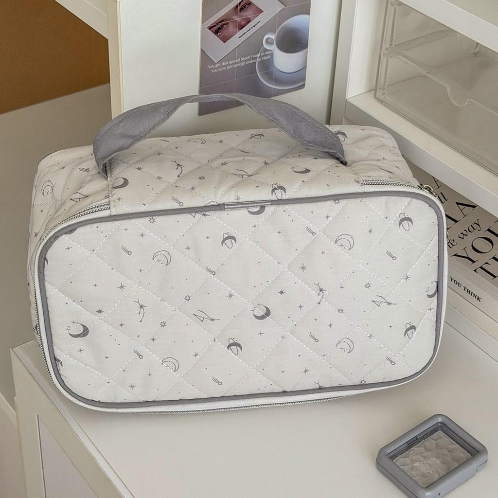 Star Moon Cotton Makeup Bag Large Capacity Multilayer Travel Organizer For Women And Men