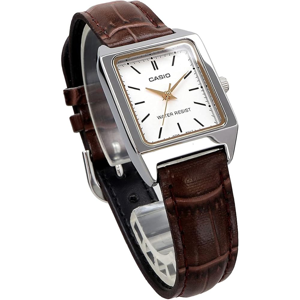 Casio Standard Quartz Women's Watch LTP-V007L-7E2 White Brown Leather Band