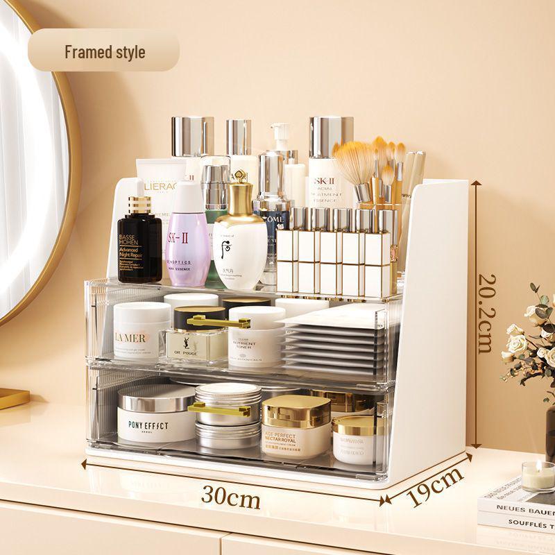 Schicke Transparente Kosmetik-Organizer-Box - Staubdichte Aufbewahrung für Hautpflege, Lippenstifte und Make-up