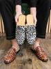 Men's Trendy Leopard Print Leather Slip-On Shoes, Size 46 - Summer Casual Backless Slippers