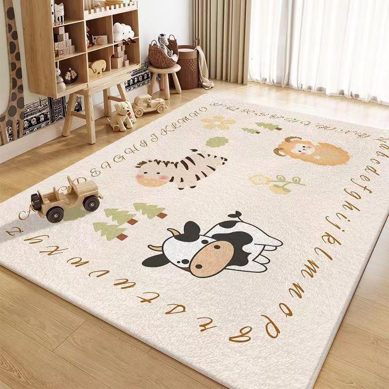 Cartoon Animation Imitation Cashmere Bedroom Carpet Living Room Bedside Rug Home Coffee Table Rug Non-slip Cozy Carpet