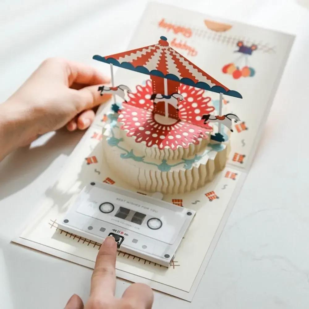 Biglietto d'Auguri Registrabile 60 Secondi Fai da Te Cassetta Personalizzata Biglietti d'Auguri Musicali o Sonori Messaggio Vocale