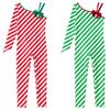 Girls Christmas Candy Cane Striped Unitard One Shoulder Long Sleeve Jumpsuit Ballet Dance Performance Costume