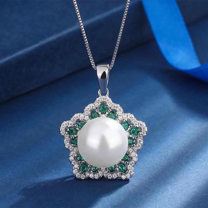 

Ювелирные изделия Медное дно Позолоченный инкрустированный жемчуг Fritillary Модное ожерелье с подвеской в виде цветной звезды и бриллиантов 14 мм