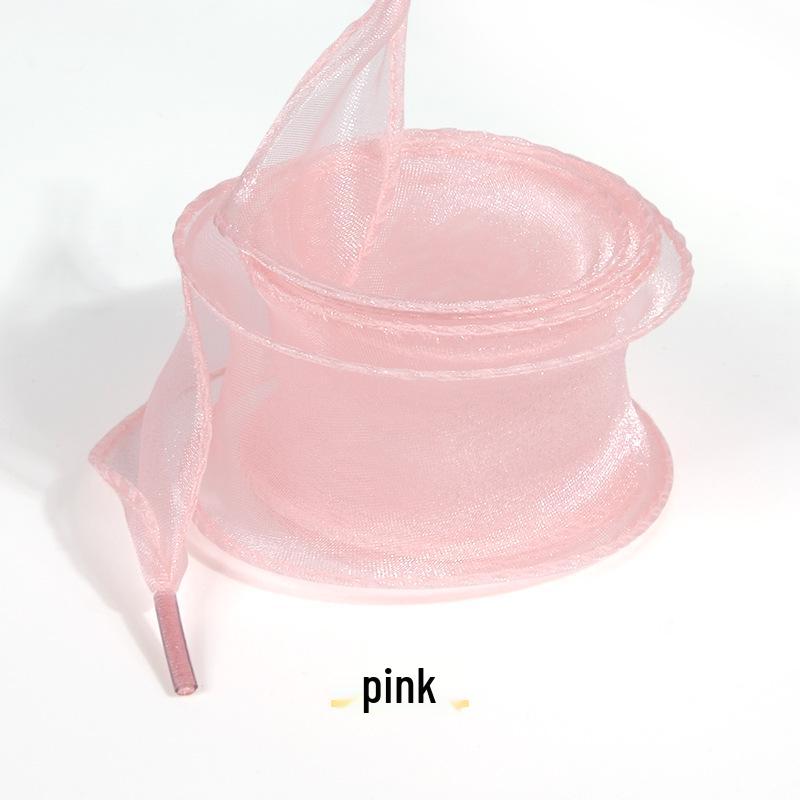 

Шифоновая органза шнурок 3,5 см для немецких кроссовок и DIY балета 80 cm розовый