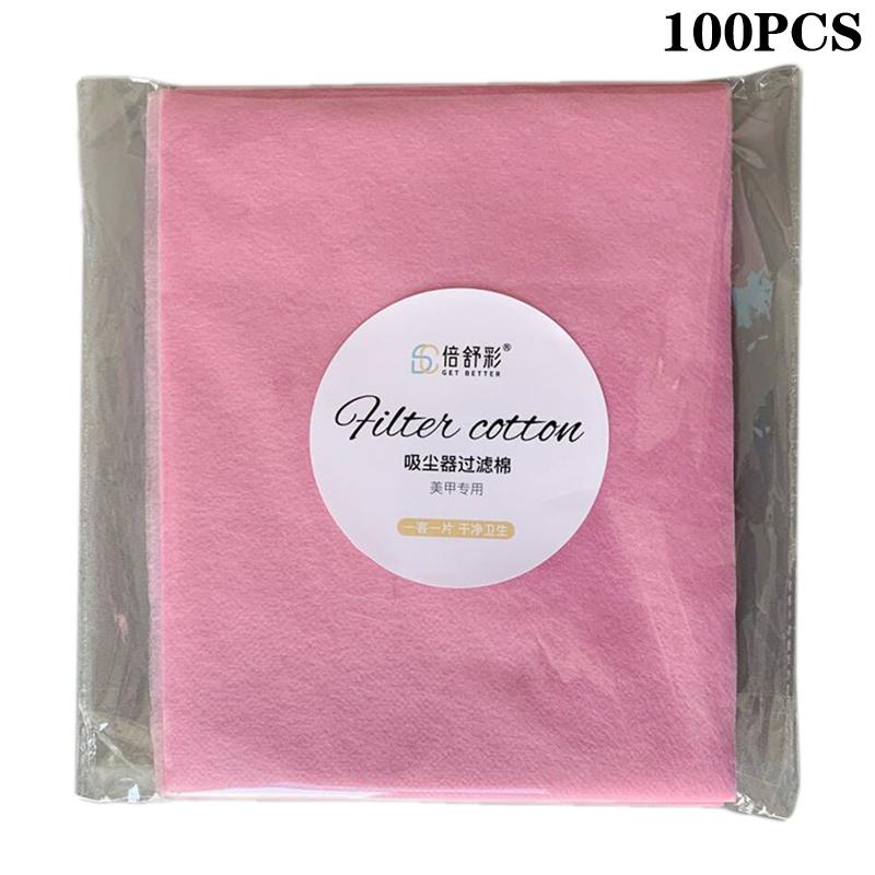 

100 шт., пылесборник для дизайна ногтей, фильтровальная бумага, аксессуары для маникюрных машин, пылезащитный, замена пылесоса для дизайна ногтей, фильтровальная бумага розовый