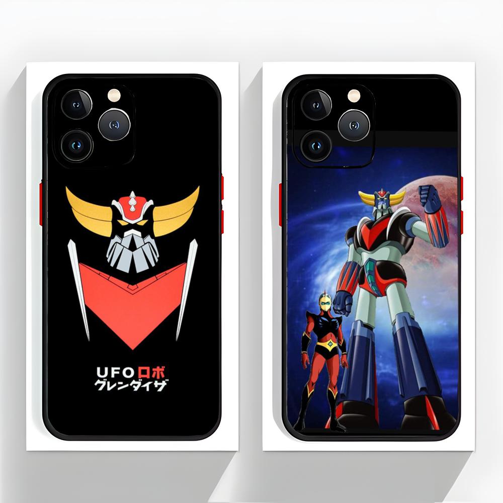 Anime U-UFO R-Robot G-Goldorak Phone Case Black Matte Thin Phone Case For iPhone17 16 15 14 13 ProMax