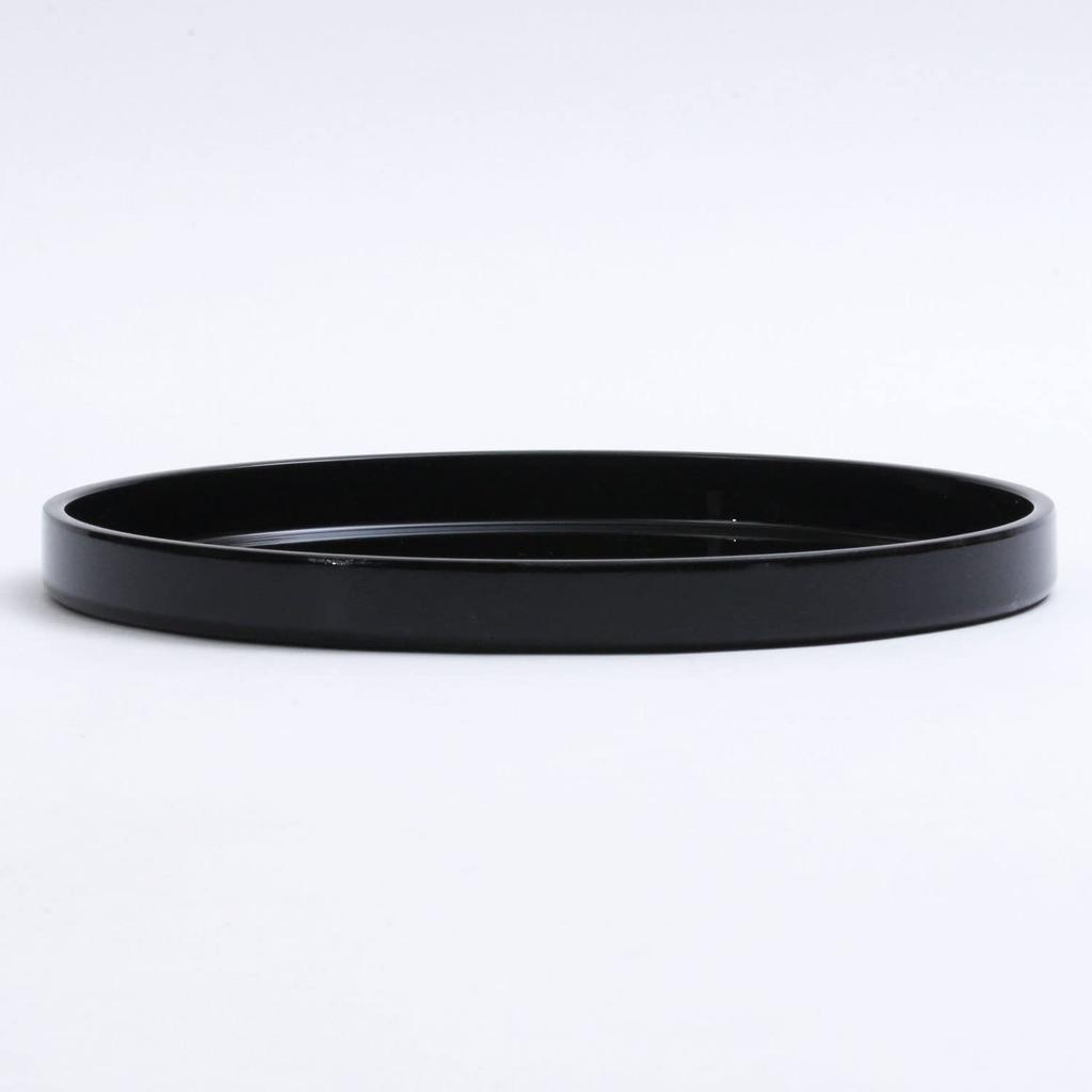 Nakanishi Kogei Round Tray, Black, Plain, 24cm, 3199001