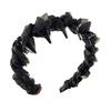 Retro High Skull Imitation Pearl Headband Anti-Slip Design Ribbon Decor Hair Hoop Retro Charm Hair Accessory
