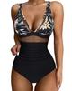 European & American Sexy Mesh Deep V One-Piece Swimsuit for Women