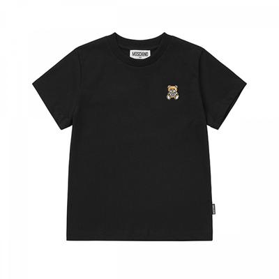 Moschino Htm04k Laa10 60100 Camiseta Infantil de Manga Curta com Patch do Logo Urso Teddy