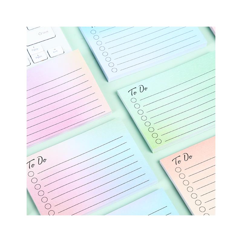 Gradient Color Tearable Sticky Notes - Minimalist Daily Planner for Students