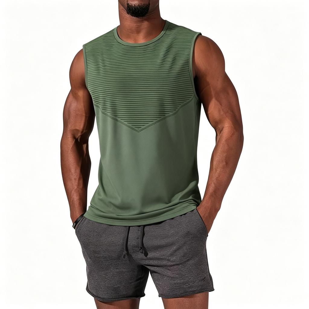 Men's Sleeveless Athletic Tank Top Lightweight Breathable Quick Dry Loose Fit Gym Running Workout Fitness Vest