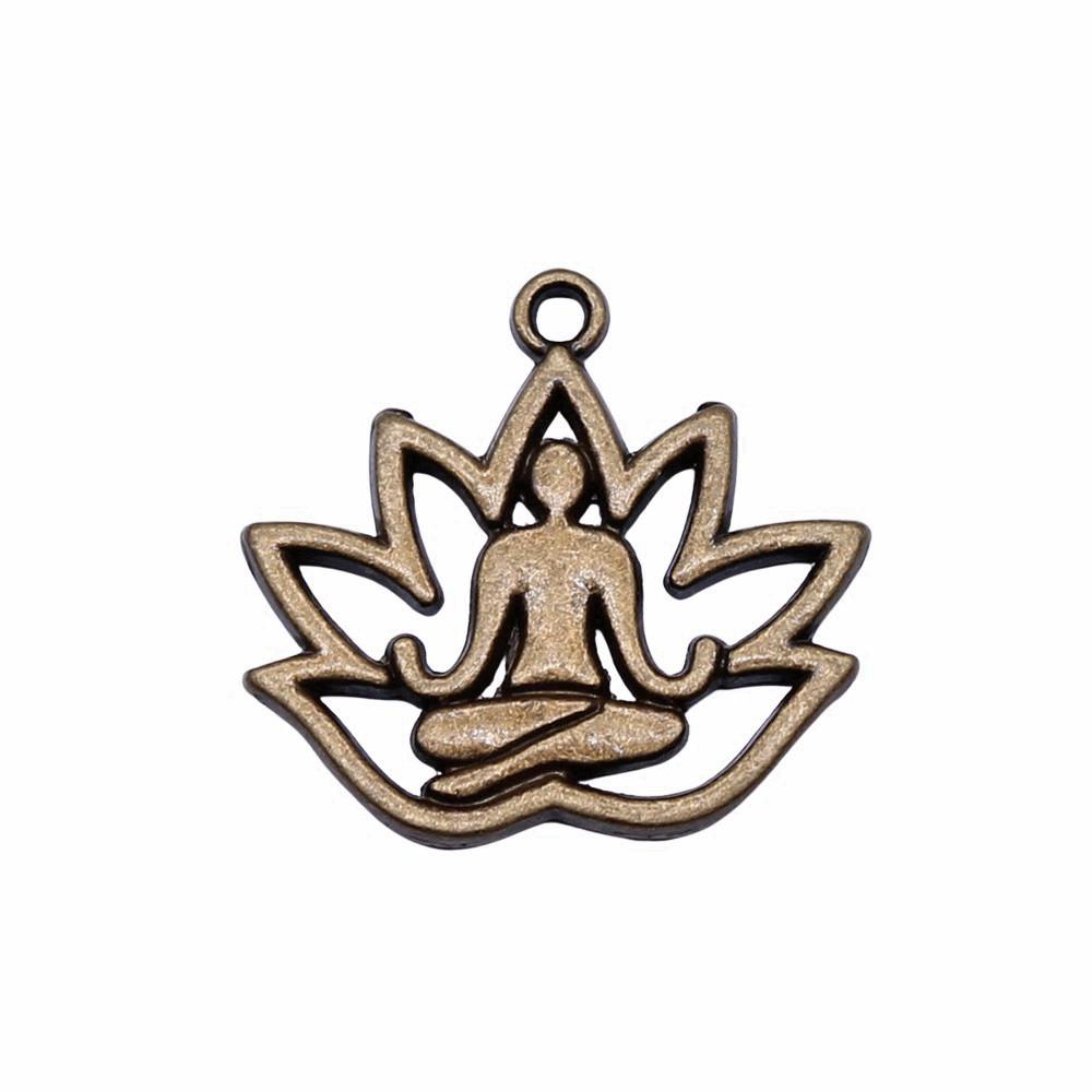 Om Lotus Charms Sports Pendants For Spiritual Yoga Themed Jewelry