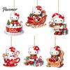 Stocking Stuffer for Kids Christmas Kitty Ornaments, 2D Flat Acrylic Hanging Decorations, Cute Party Exchange Gifts Cartoon Pendants Tree, Holiday