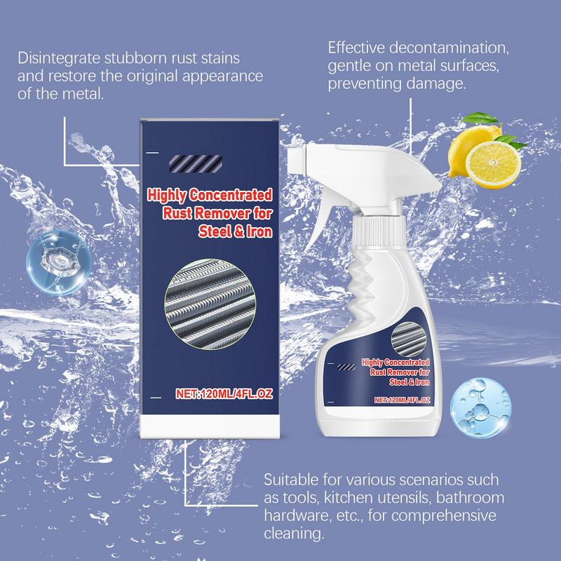 Stainless Steel Rust Remover Fast Acting Rust Dissolver Rust Removal Spray Multipurpose Metal Cleaner Heavy Duty Rust Remover