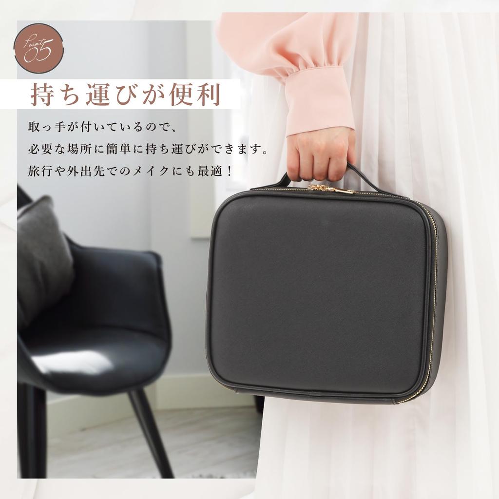 Colulu Makeup Box with Large Easy to Makeup and Cosmetics Cosmetic Travel Pouch Mirror, Capacity, High-Quality Look, Carry, Storage, Pouch, (White)