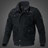 Herbst- und Winter Militärjacke Herren Reine Baumwolle Stehkragen Dünne Werkzeugjacke Lockerer Mantel