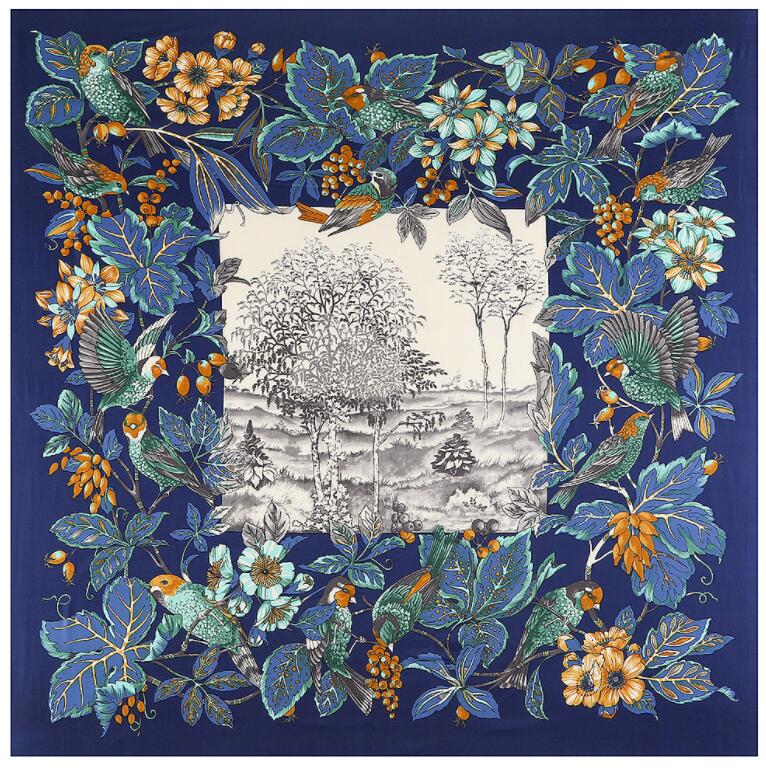 Silk Scarf Women Large Shawls Stoles Cashew Print Square Scarves Echarpes Foulards Femme Wrap Bandanas 130*130CM