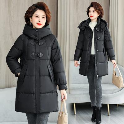 Fashion Cotton Coat for Women Winter New Slim Fit Mid-length Thick Warm Coat for Middle-aged and Elderly People