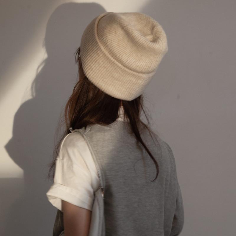 Classic Style Korean Beanie For Women Premium Cotton Knit Warm Hat Winter