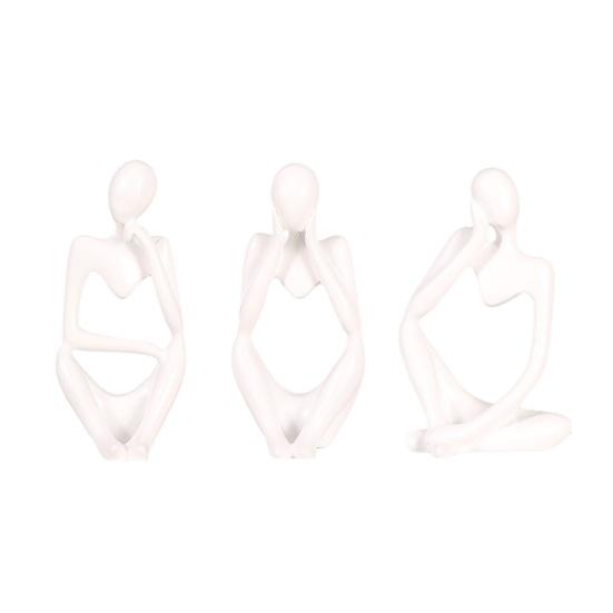 3 Pcs Resin Thinker Style Abstract Statue Collectible Thinking Figure Sculpture for Home Office Bookshelf Desktop Decor
